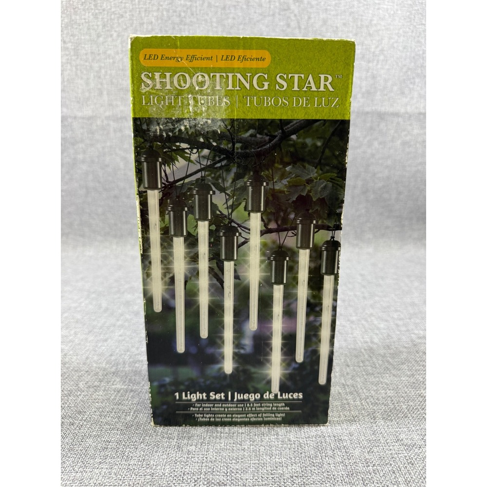 NEW Gemmy Shooting Star LED Light Tubes White Meteor Shower Holiday Decor 8.5ft